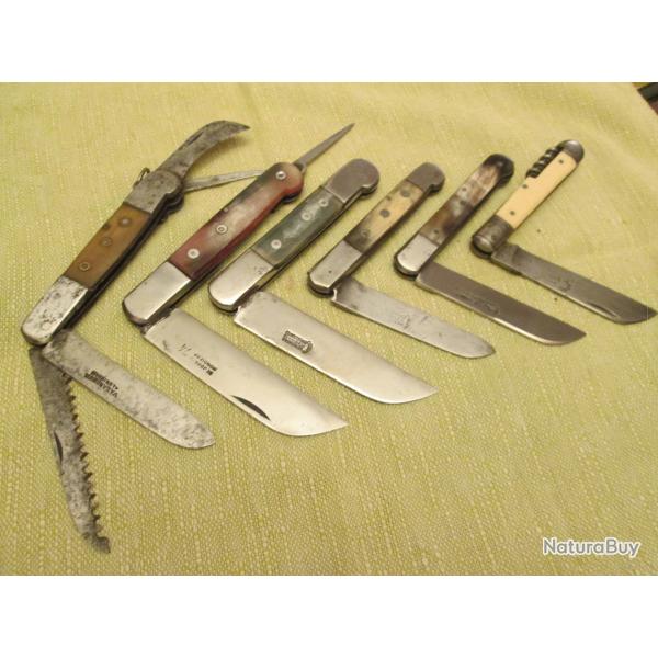 LOT DE SIX ANCIENS COUTEAUX REGIONAUX, 5 CHARLOIS ET 1 TONNEAU