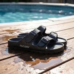 Sandales Like EVA ultra l&eacute;g&egrave;res double bride noires 280g 36 &agrave; 45