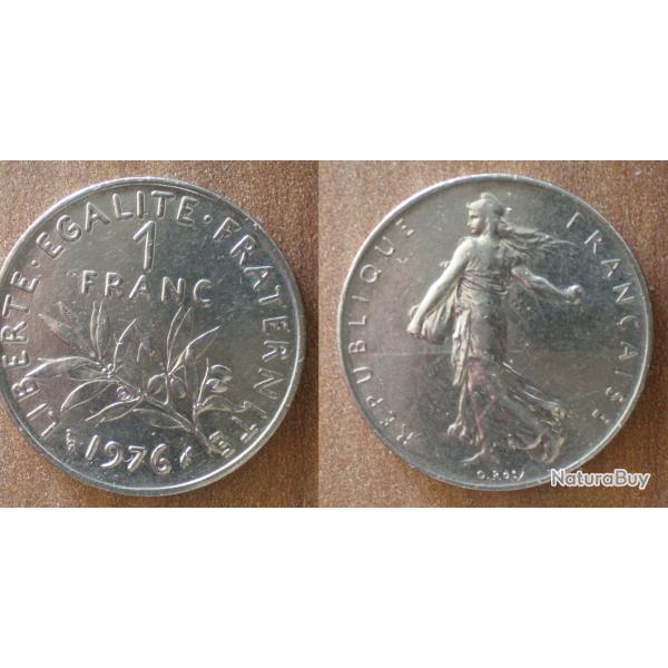 France 1 Franc 1976  Piece Semeuse Nickel Francs