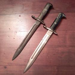 Lot de deux ba&iuml;onnettes Garand  WW2