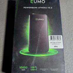 POWERBANK / BATTERIE EXTERNE EUMO ATHENA V2.2 10 000 mAh NEUF (marque fran&ccedil;aise)