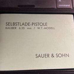 MANUEL GUIDE PISTOLET AUTO 6.35 SAUER & SOHN