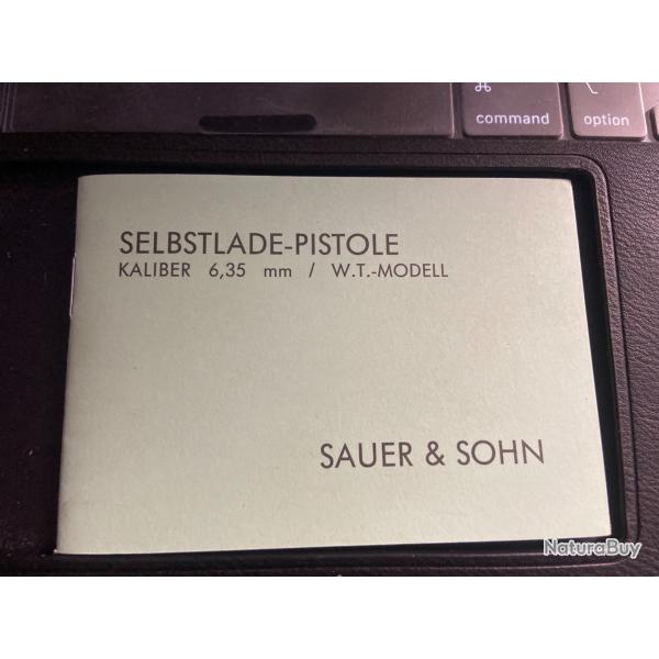 MANUEL GUIDE PISTOLET AUTO 6.35 SAUER & SOHN