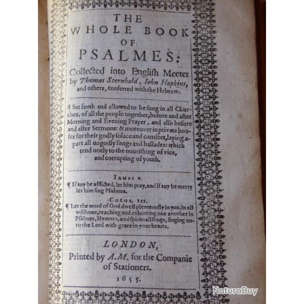 Novi Testamenti libri omnes / The Whole Book of Psalmes 1655