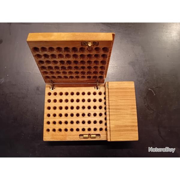Boite rangement 22 LR bois artisanale