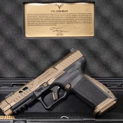*Pistolet Exceptionnel ! Coffret Pistolet Canik TTI Combat FDE - 9mm - OPT. HIVIZ - 18 CPS - CA00112