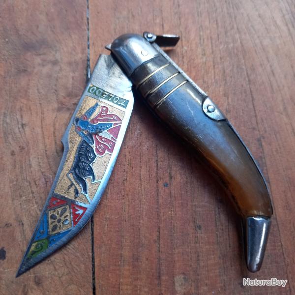 Joli petit Couteau � palme Traditionnel NAVAJA TOLEDO Manche en Corne