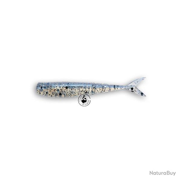 Leurre Souple Delalande Drop Shad 7,5cm Nacr� bleut� paillet� noir argent