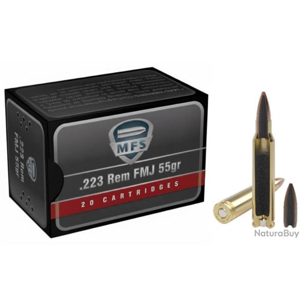 ENCHERE 1� !!! 1000 MUNITIONS MFS CALIBRE 223 REM FMJ 55gr - 3.6g