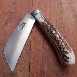 Couteau DONJON YATAGUAN V&Eacute;RITABLE CUILL&Egrave;RE BROSSARD Manche en BOIS DE CERF