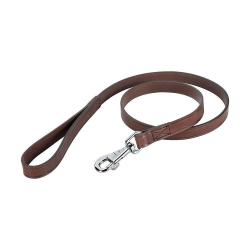 Prix de d&eacute;part &agrave; 1� !! Laisse cuir marron double 120cm Stepland