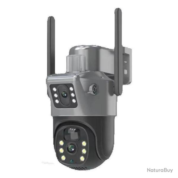 Cam�ra Surveillance Solaire Double Objectif 4K 8MP WiFi Ext�rieur