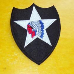 TISSU PATCH : 2 DIVISION INFANTERIE AMERICAINE   La 2 division d'infanterie am&eacute;ricaine de l'United S