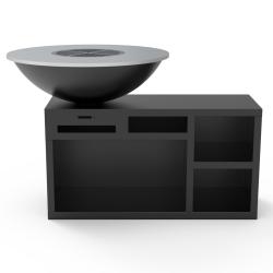 Brasero &Oslash;100cm finition noire avec socle XL