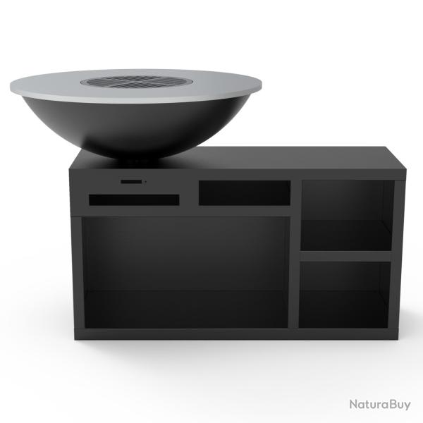 Brasero �100cm finition noire avec socle XL
