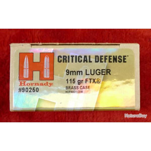 CARTOUCHES CRITICAL DEFENSE 9X19