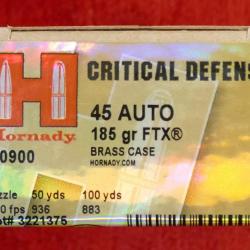 CARTOUCHES CRITICAL DEFENSE 45 ACP