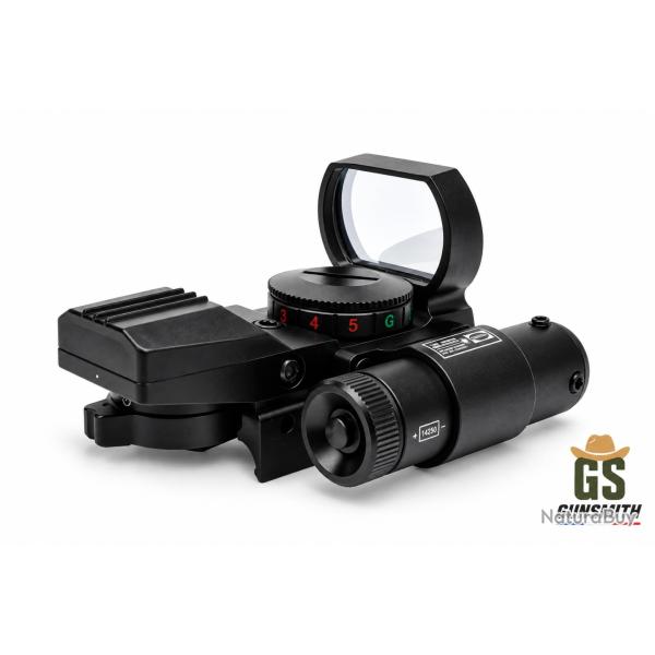 MULTI R�TICULE LUMINEUX RED DOT + LASER - Gunsmith Red Dot 4 r�ticules + laser rouge int�gr�