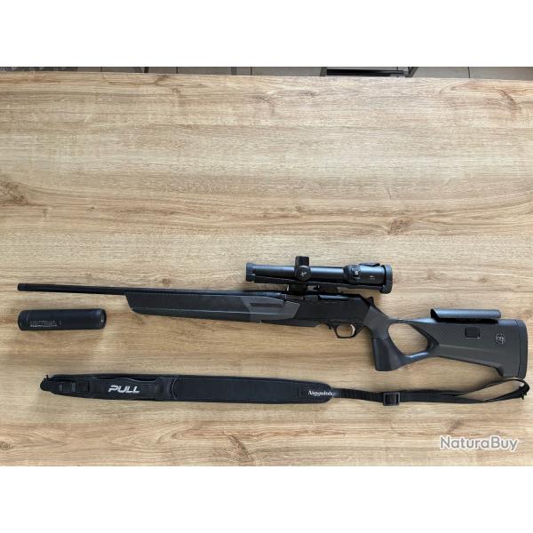 BAR MK3 9.3X62 gauch�re lunette Z8i+, crosse carbone FBT, silencieux A-TEC et bretelle Niggeloh