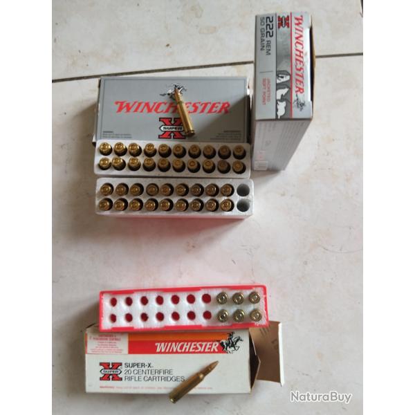 Munitions 222 rem de marque winchester