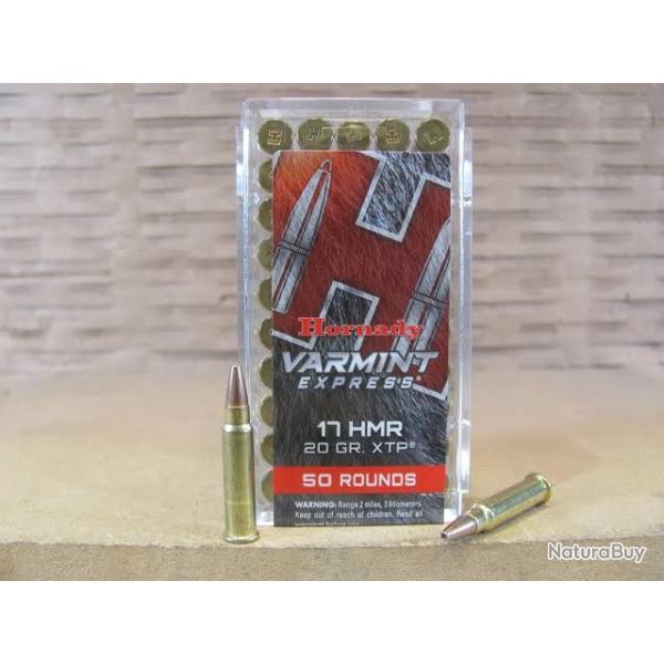 LOT DE 400 MUNITIONS  HORNADY 17HMR  V ARMINT EXPRESS 1.1 G  20GR