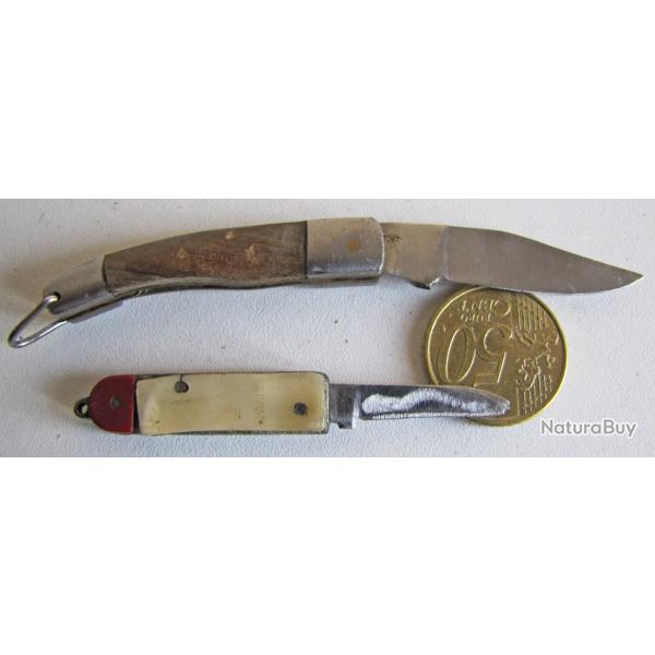 LOT DE DEUX MINI COUTEAUX DE POCHE, � restaurer.