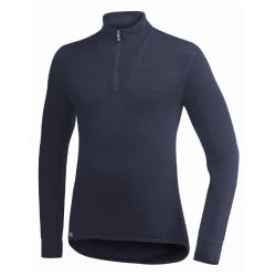 T-shirt thermor&eacute;gulateur Woolpower Ullfrott&eacute; Zip Turtleneck 200 (outlet) Bleu Marine - M