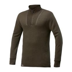 T-shirt thermor&eacute;gulateur Woolpower Ullfrott&eacute; Zip Turtleneck 200 Vert olive - M