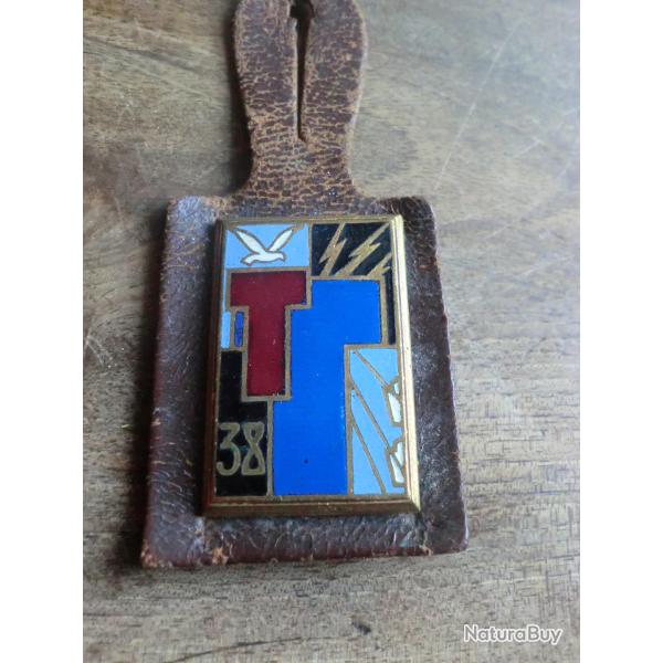 insigne �mail  38� r�giment de transmissions