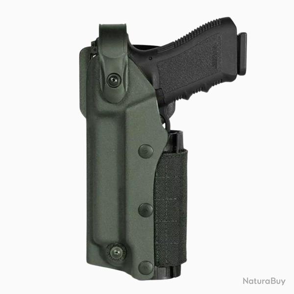 Holster Zoom VKZ800 Glock 17/19/22/23 et lampe/laser Vert Olive Gaucher