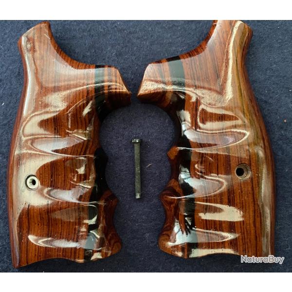Plaquette ambidextre  bois pr�cieux  pour  Smith & Wesson carcasse K/L  square  butt