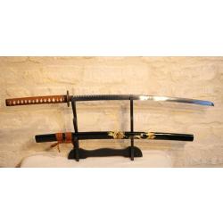 KATANA sabre japonais katana fourreau laqu&eacute; noir avec dragon ref EBR24JAP016