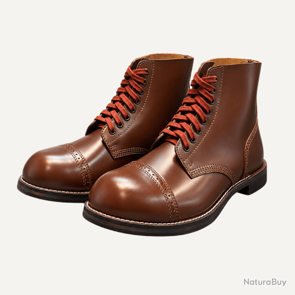 Service Shoes US ARMY TYPE II - REPRODUCTION WW2 EN CUIR RUSSET 45