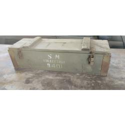 Ancienne caisse militaire en bois "S.M. COLLECTION" - Style Vintage / Loft Industrial