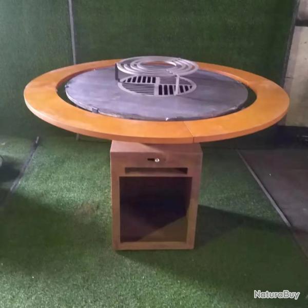 Plateau de service bois pour Brasero �100cm