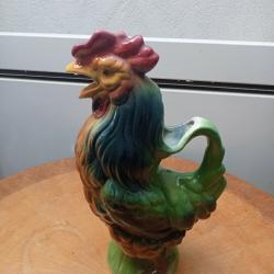 pichet coq barbotine st-clement 1900 hauteur 29 cm