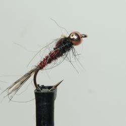 5 nymphes Faisan tail rouge, noire, olive T 14