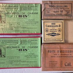 Boite de bourre anciennes et croisillions pour calibre 16