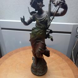 Mathurin Moreau (1822 - 1912) - Statuette, la m&eacute;lodie - 45 cm - R&eacute;gule France