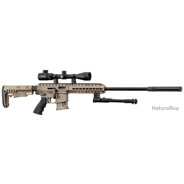 PACK Carabine PALLAS BA-15 TAN - 22LR  Bipied + Silencieux - 22LR - 1/2''x20 + Lunette