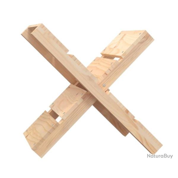Porte b�ches bois pin massif 47x39,5x48 cm ventil� rangement pratique