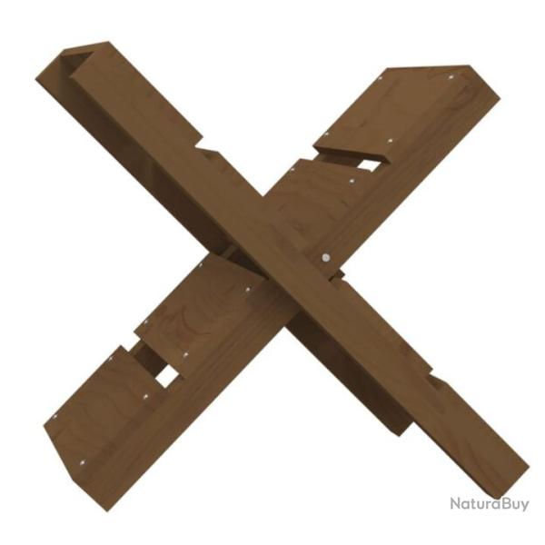 Porte b�ches marron miel pin massif 47x39,5x48 cm ventil� rangement pratique