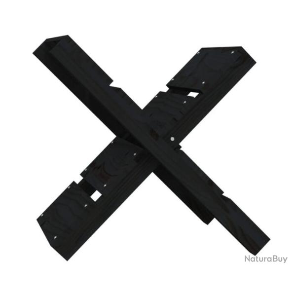 Porte b�ches noir pin massif 47x39,5x48 cm ventil� rangement pratique