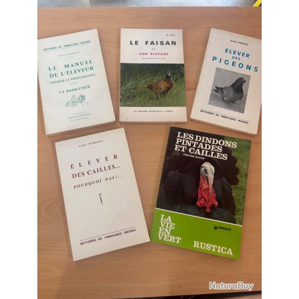 Lot de 5 livres d'�levages a vendre aux ench�res destockage armurerie
