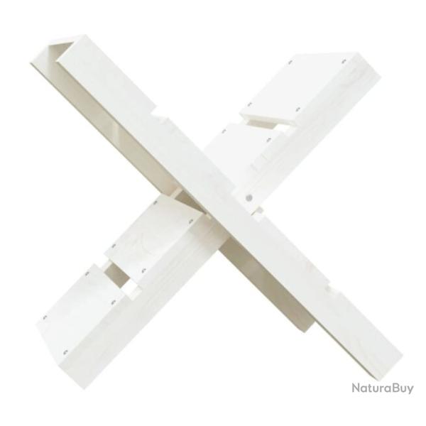 Porte b�ches blanc pin massif 47x39,5x48 cm ventil� rangement pratique