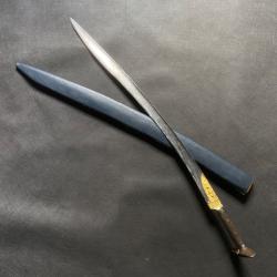 YATAGAN ZEYBEK OTTOMAN - SABRE TURC - LAME EN DAMAS - 1243 H / 1827-1828 - ECRITURE ARABE JANISSAIRE