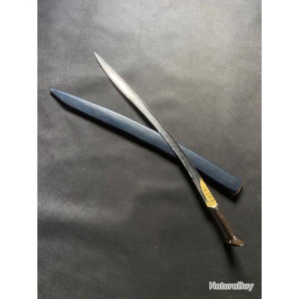 YATAGAN ZEYBEK OTTOMAN - SABRE TURC - LAME EN DAMAS - 1243 H / 1827-1828 - ECRITURE ARABE JANISSAIRE