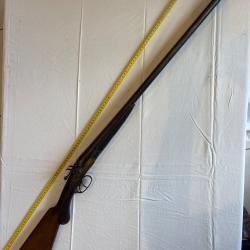 Fusil  juxtapos&eacute; chiens ext&eacute;rieurs Jacob Hawkins cal. 16/65 &eacute;preuve liege 1898 canons damas Cat. D