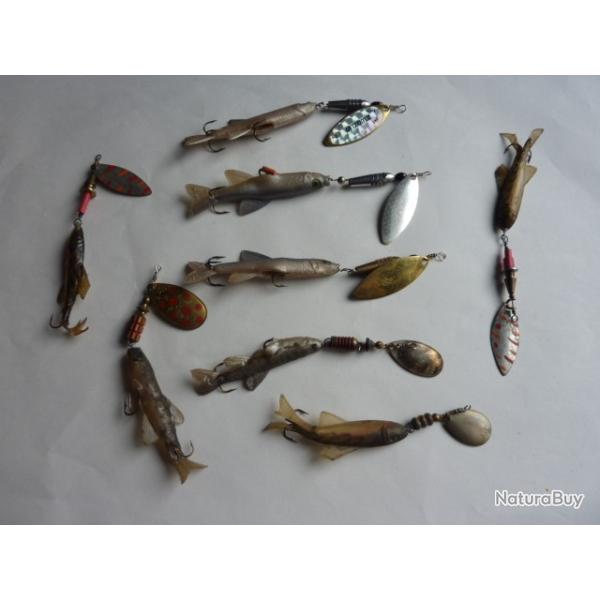 lot de 8 cuillers vaironn�es pour p�che de la truite