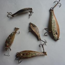 lot de 5 cuillers Ondoyante pour p&ecirc;che des carnassiers